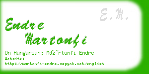 endre martonfi business card